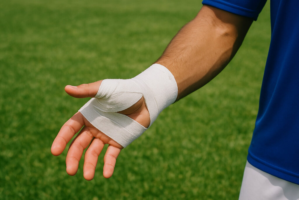 ¿Por qué los jugadores usan venda en la mano?